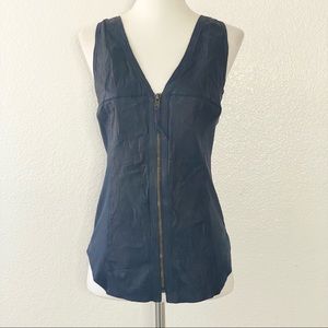 ILLIA Blue Leather Blouse